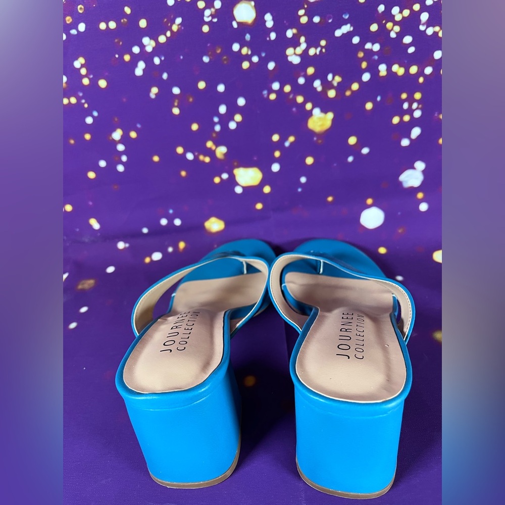 Journee Collection Vibrant Blue Women's Sandals - Picture 3 of 5